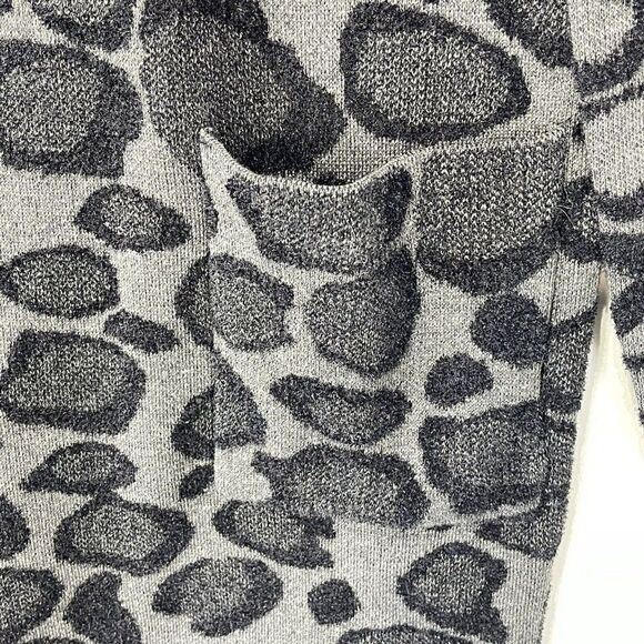 Sweet Romeo Womens Sz M Gray And Black Knit Pocket Cardigan Open Front - Picture 9 of 14